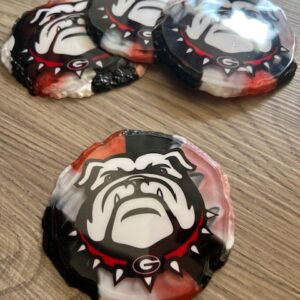 Georgia Bulldog Resin Coasters